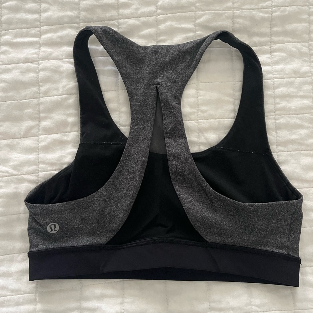 Lululemon Wunder Train Black & Grey Sports Bra